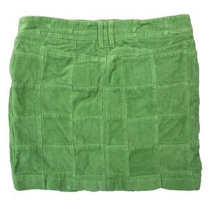 Loft Corduroy Mini‎ Skirt 2 Green Patchwork Pencil Short Boho Retro Cottagecore